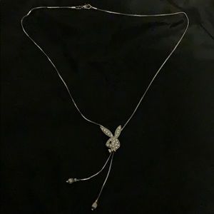 Necklace cubic zirconium bunny playboy